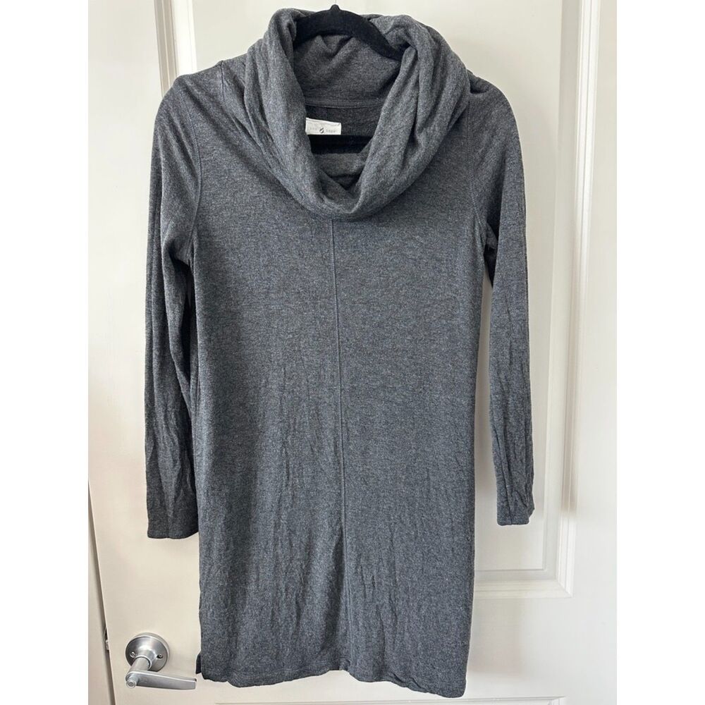 Lou & Grey Turtleneck Charcoal Long Sweater Dress Soft Women's Sz XS